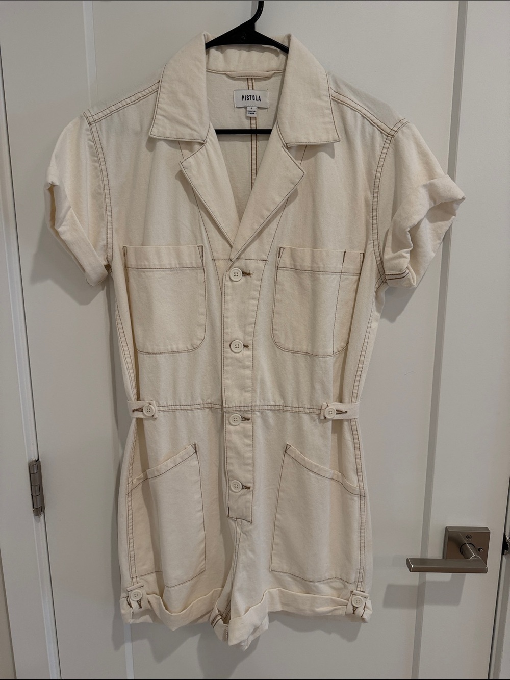 Pistola Off-White Short-Sleeve Utility Romper